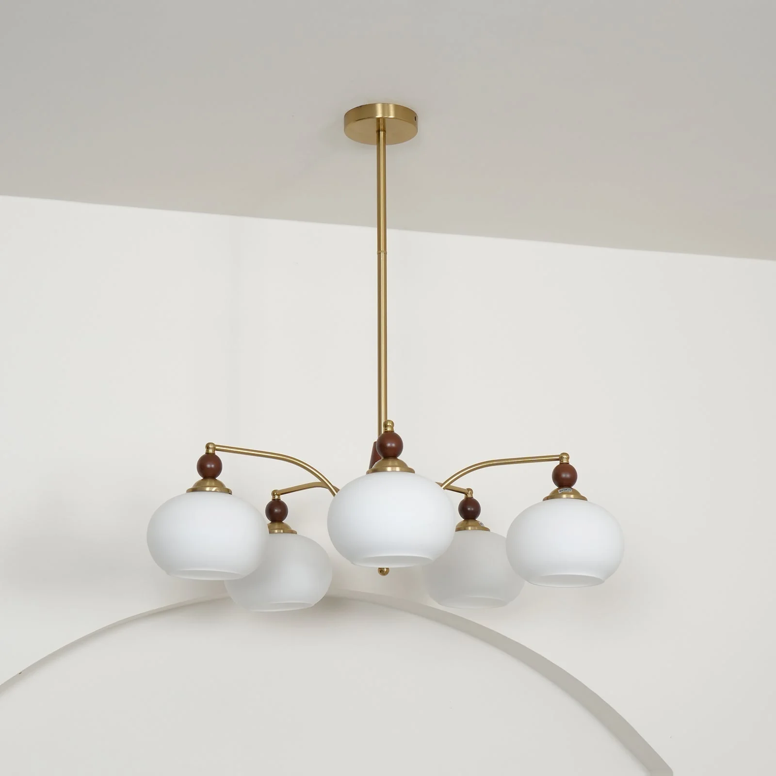 Lustra Pendant Lamp Retro Yellow Glass Brass - Image 46