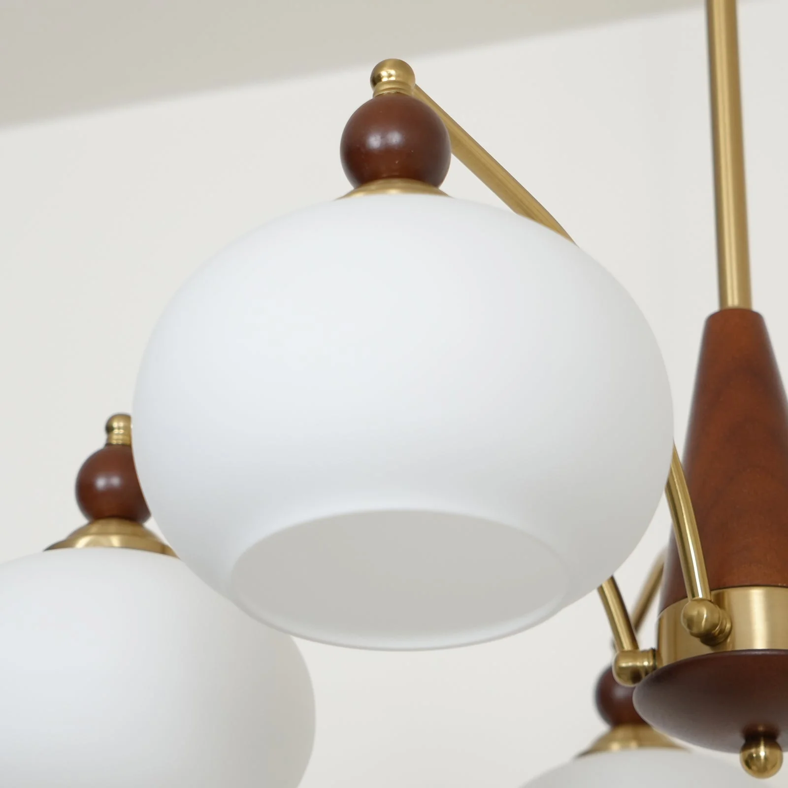 Lustra Pendant Lamp Retro Yellow Glass Brass - Image 48