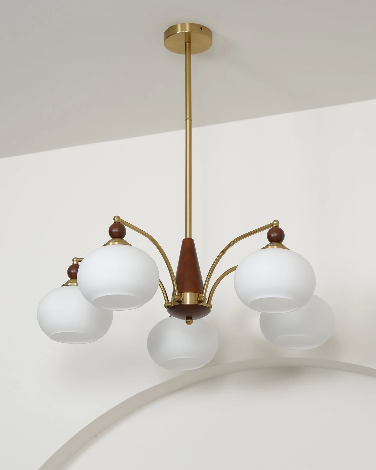 Lustra Pendant Lamp Retro Yellow Glass Brass - Image 50