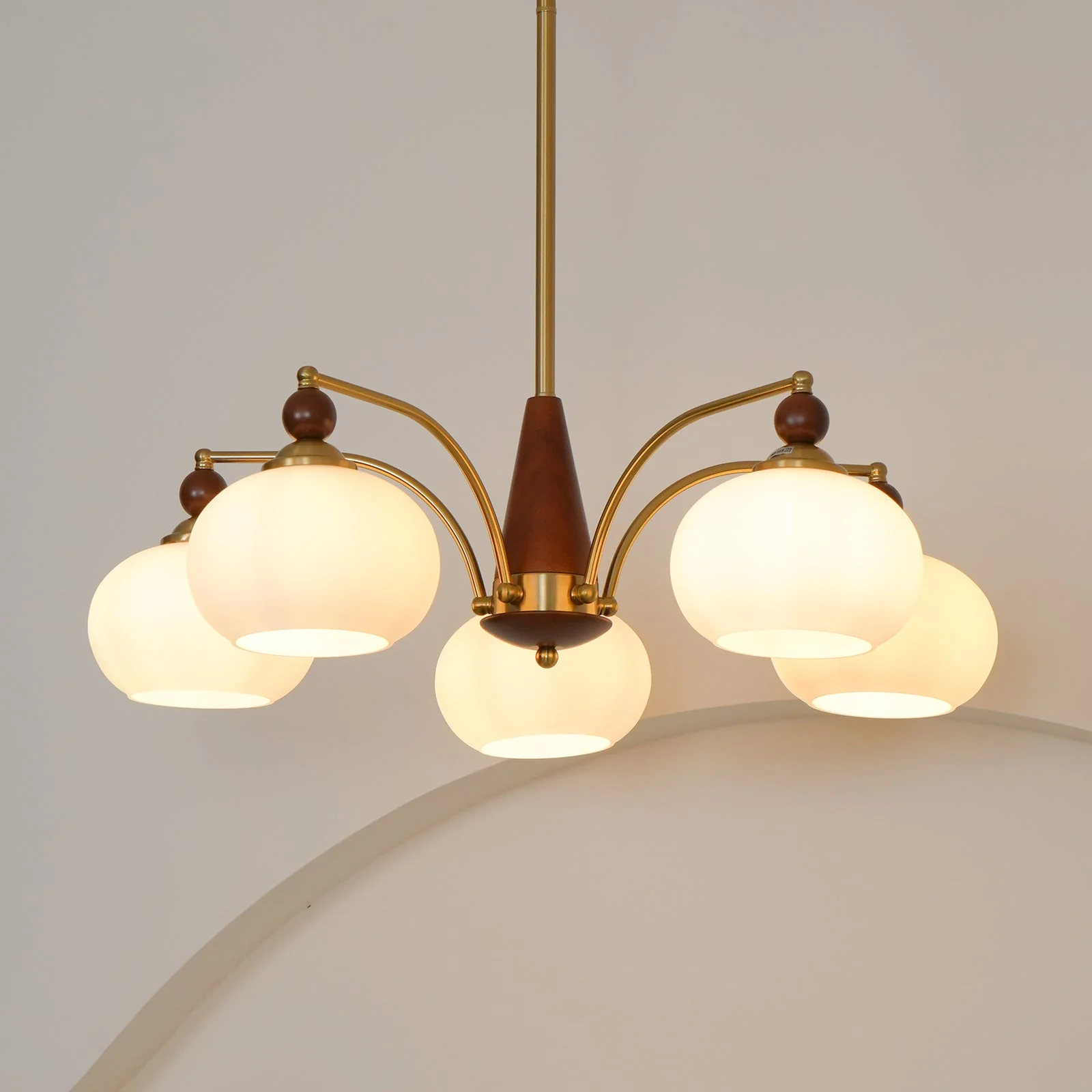 Lustra Pendant Lamp Retro Yellow Glass Brass - Image 53