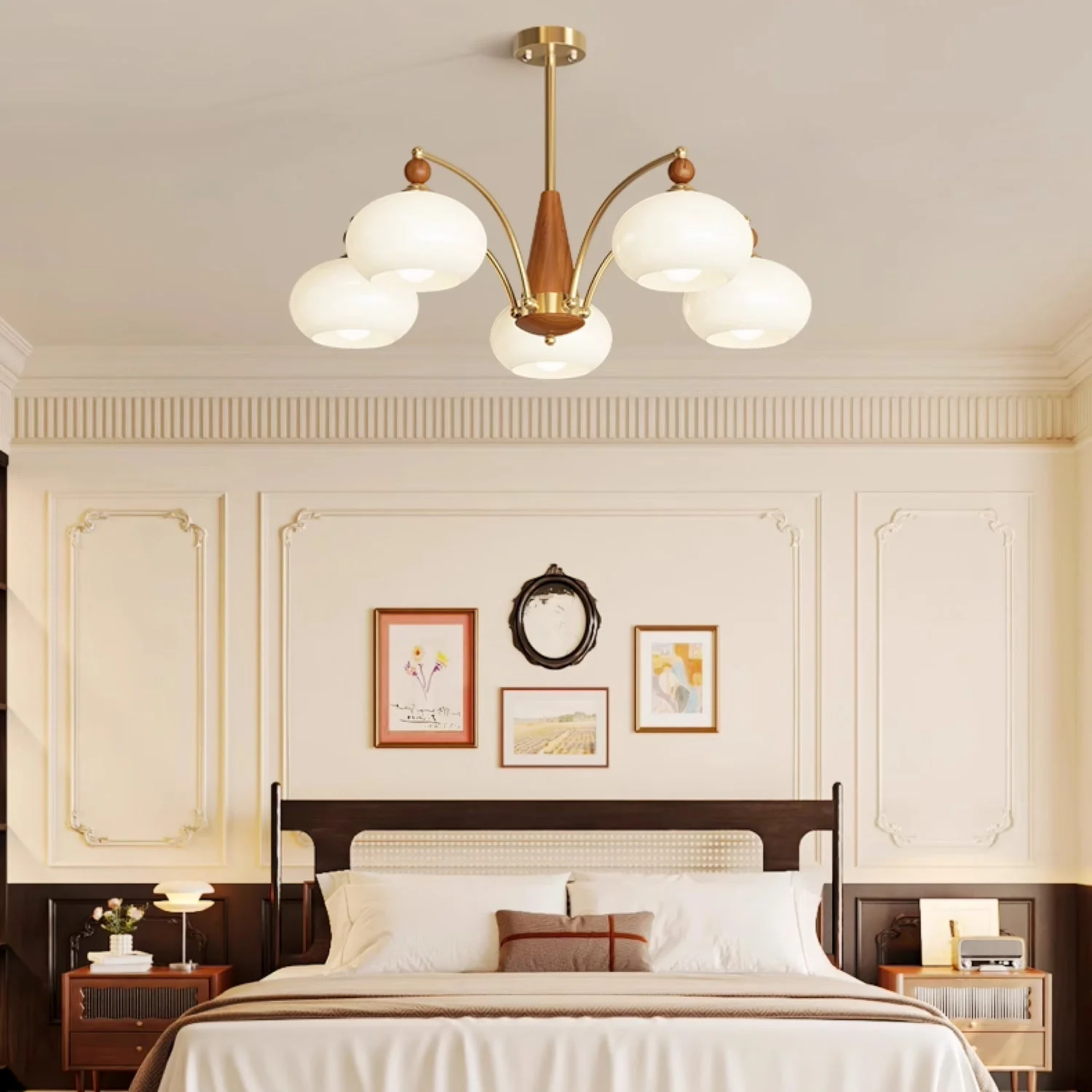 Lustra Pendant Lamp Retro Yellow Glass Brass - Image 67
