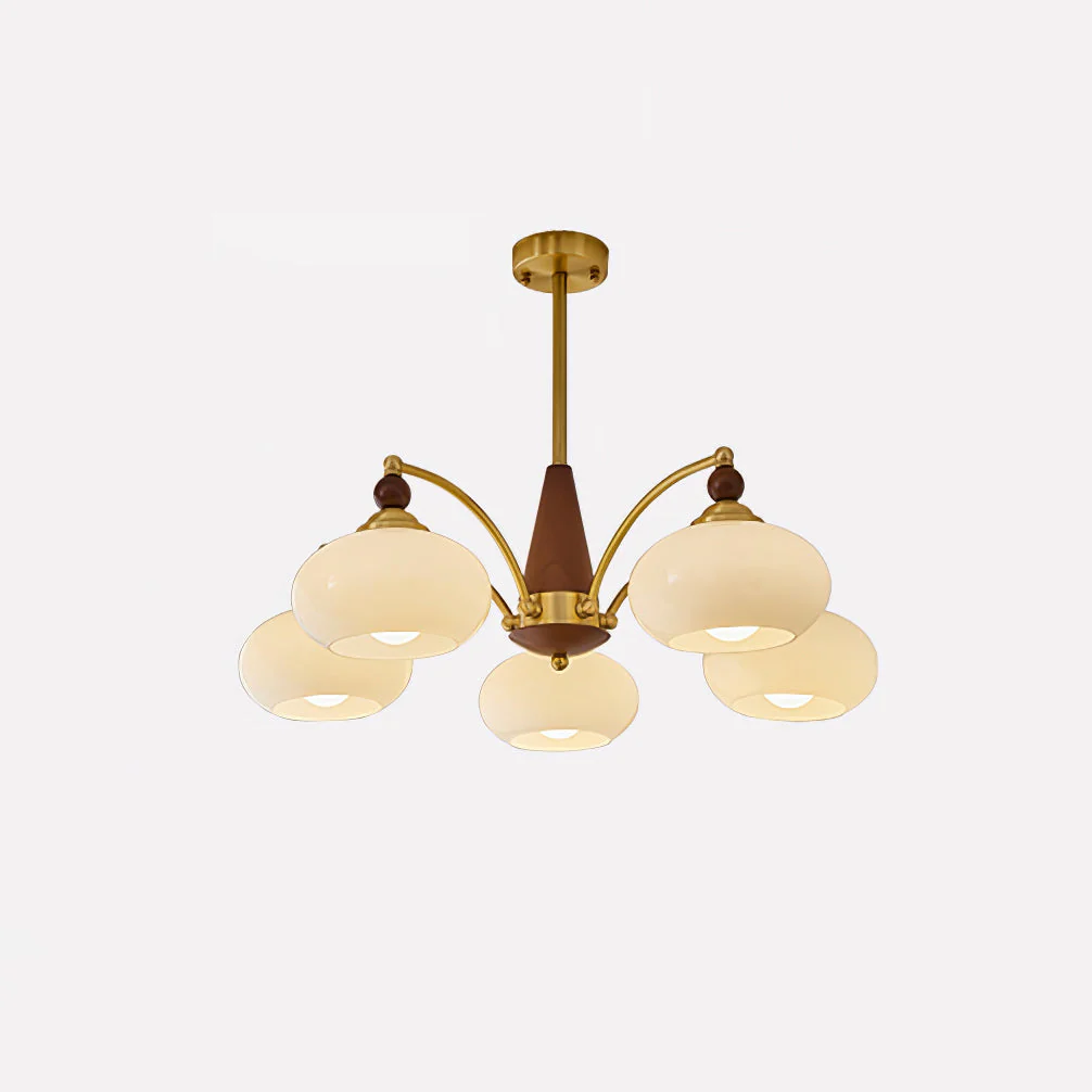 Lustra Pendant Lamp Retro Yellow Glass Brass - Image 69