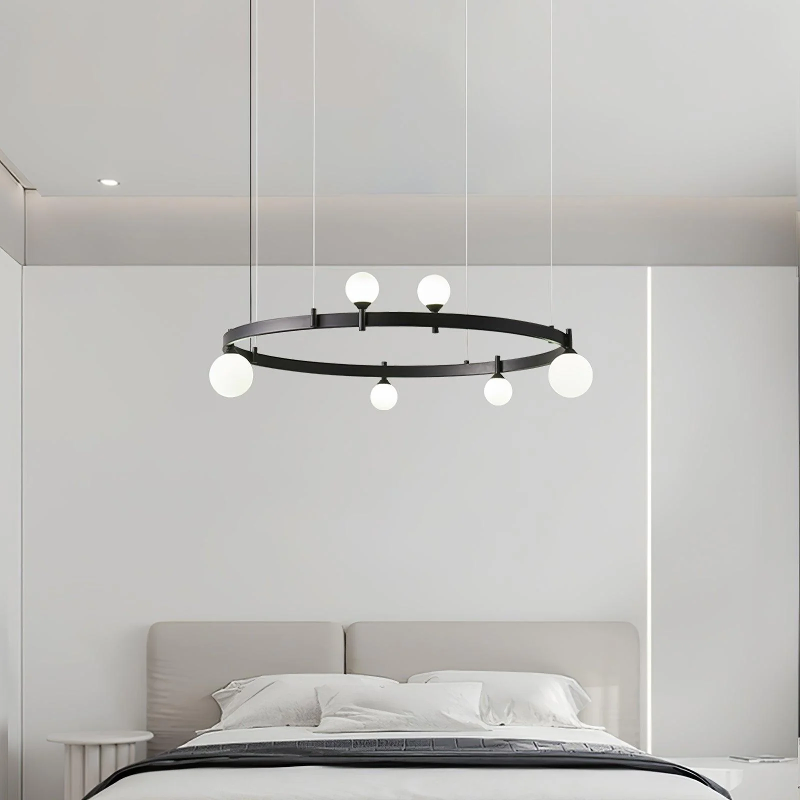 Lustra Pendant Lamp Round Black Ring - Image 21