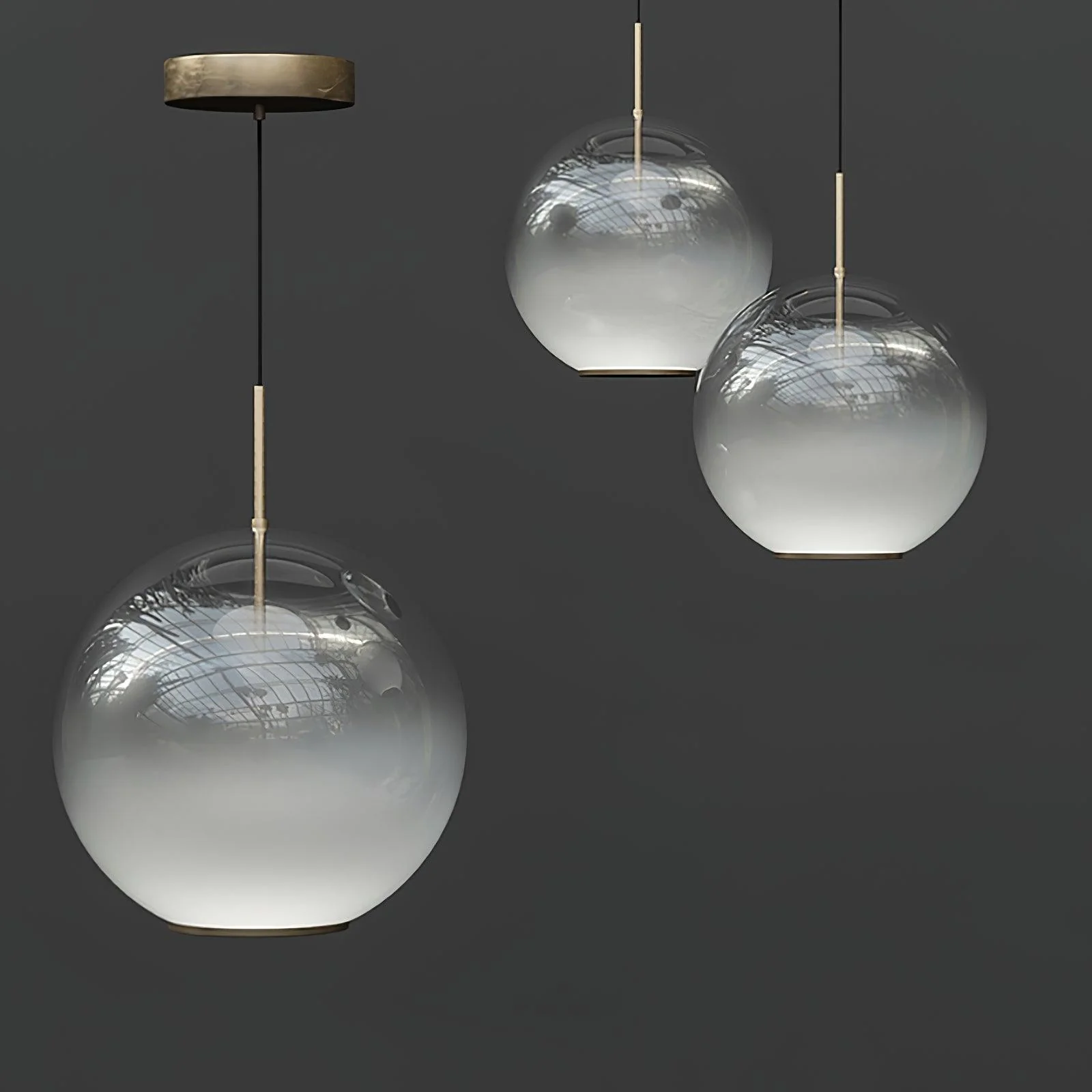 Lustra Pendant Lamp Smoke Gray Glass Gradient for Living Room - Image 15