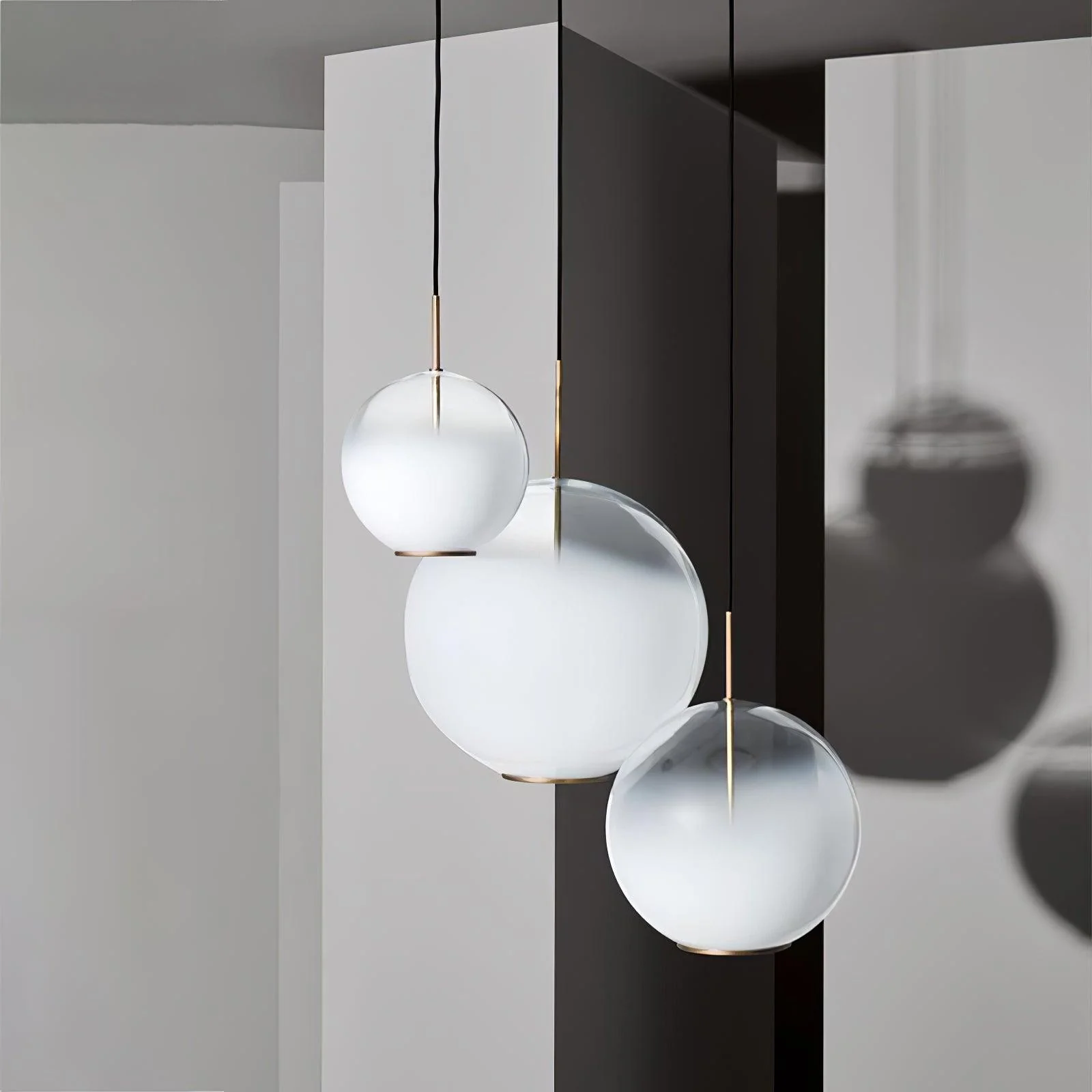 Lustra Pendant Lamp Smoke Gray Glass Gradient for Living Room - Image 17