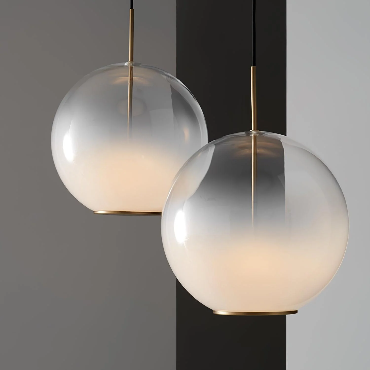 Lustra Pendant Lamp Smoke Gray Glass Gradient for Living Room - Image 4
