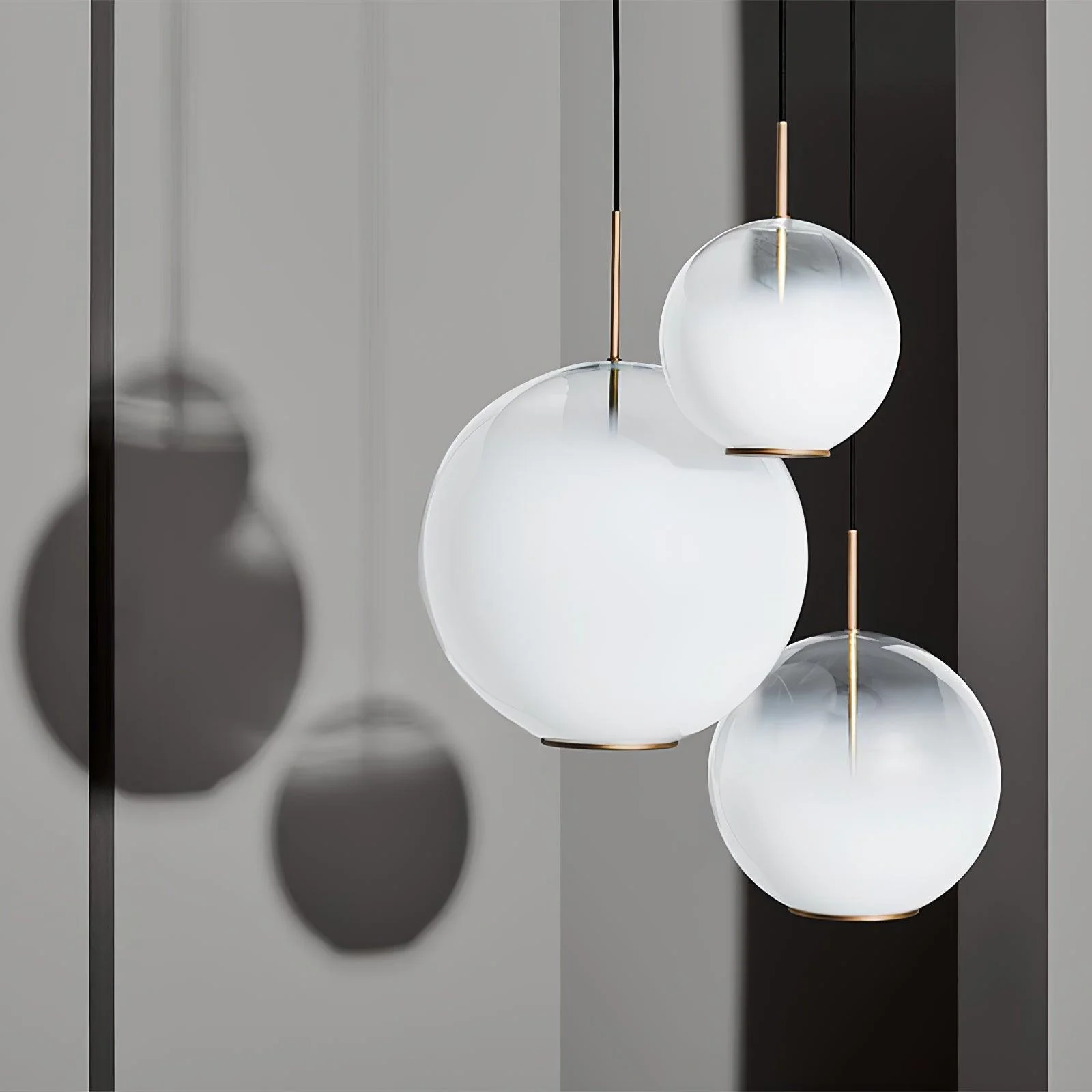Lustra Pendant Lamp Smoke Gray Glass Gradient for Living Room - Image 5