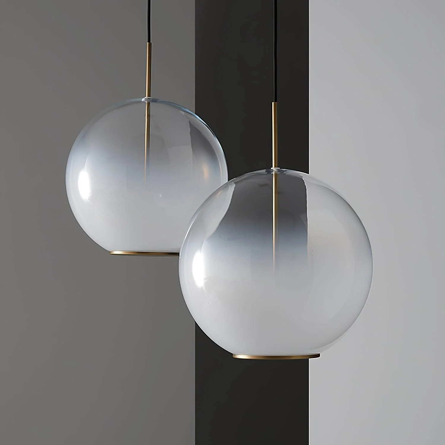 Lustra Pendant Lamp Smoke Gray Glass Gradient for Living Room - Image 9
