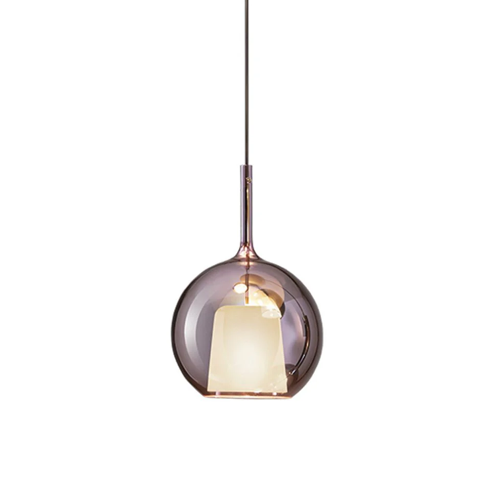 Lustra Pendant Lamp Smoked Glass Round - Image 13