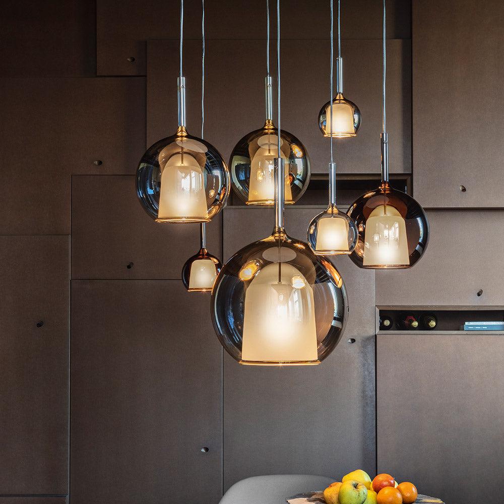 Lustra Pendant Lamp Smoked Glass Round - Image 16