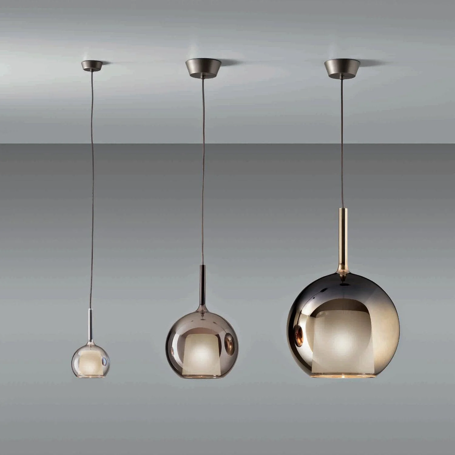 Lustra Pendant Lamp Smoked Glass Round - Image 17