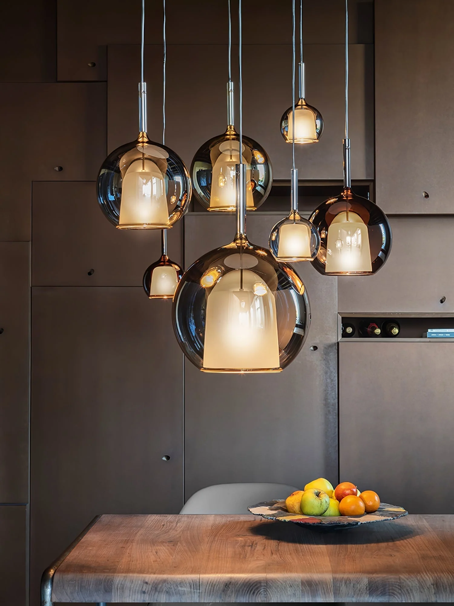 Lustra Pendant Lamp Smoked Glass Round - Image 19