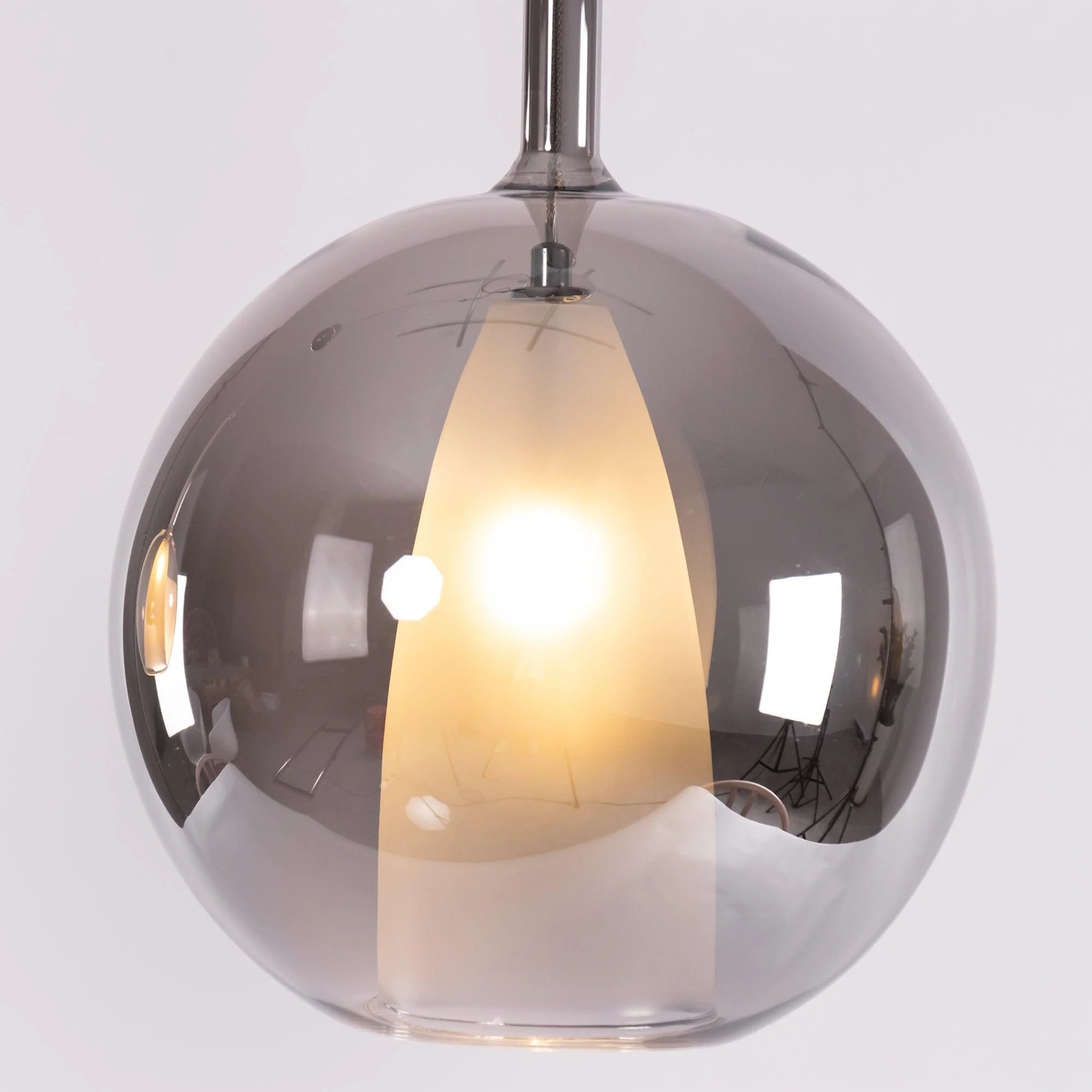 Lustra Pendant Lamp Smoked Glass Round - Image 2
