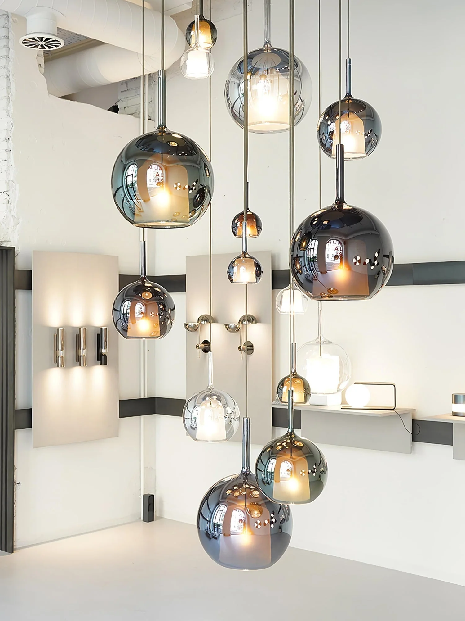 Lustra Pendant Lamp Smoked Glass Round - Image 21