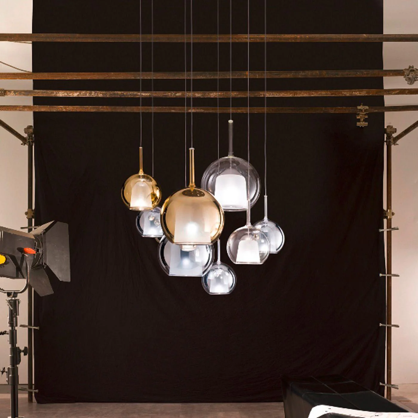 Lustra Pendant Lamp Smoked Glass Round - Image 28