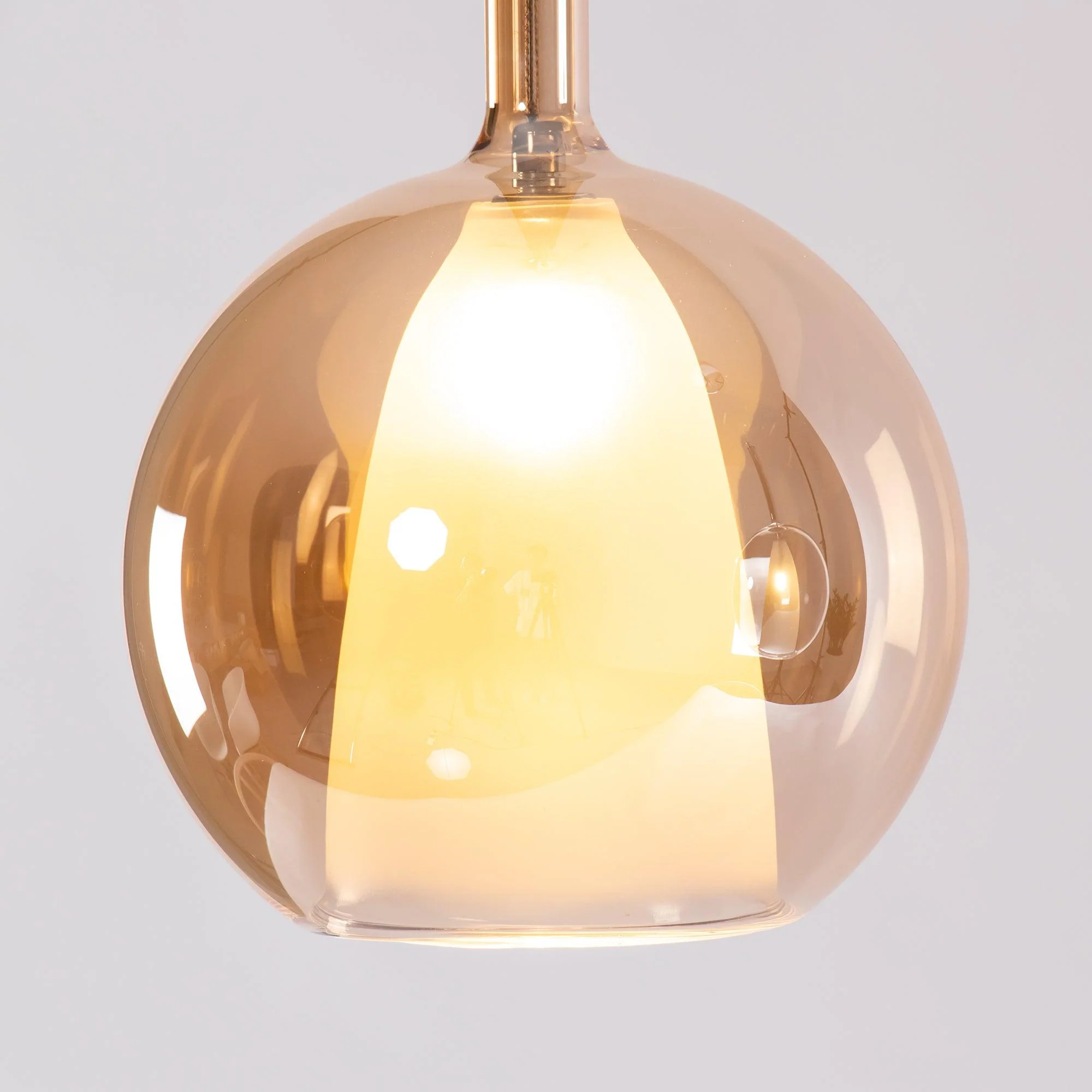 Lustra Pendant Lamp Smoked Glass Round - Image 3