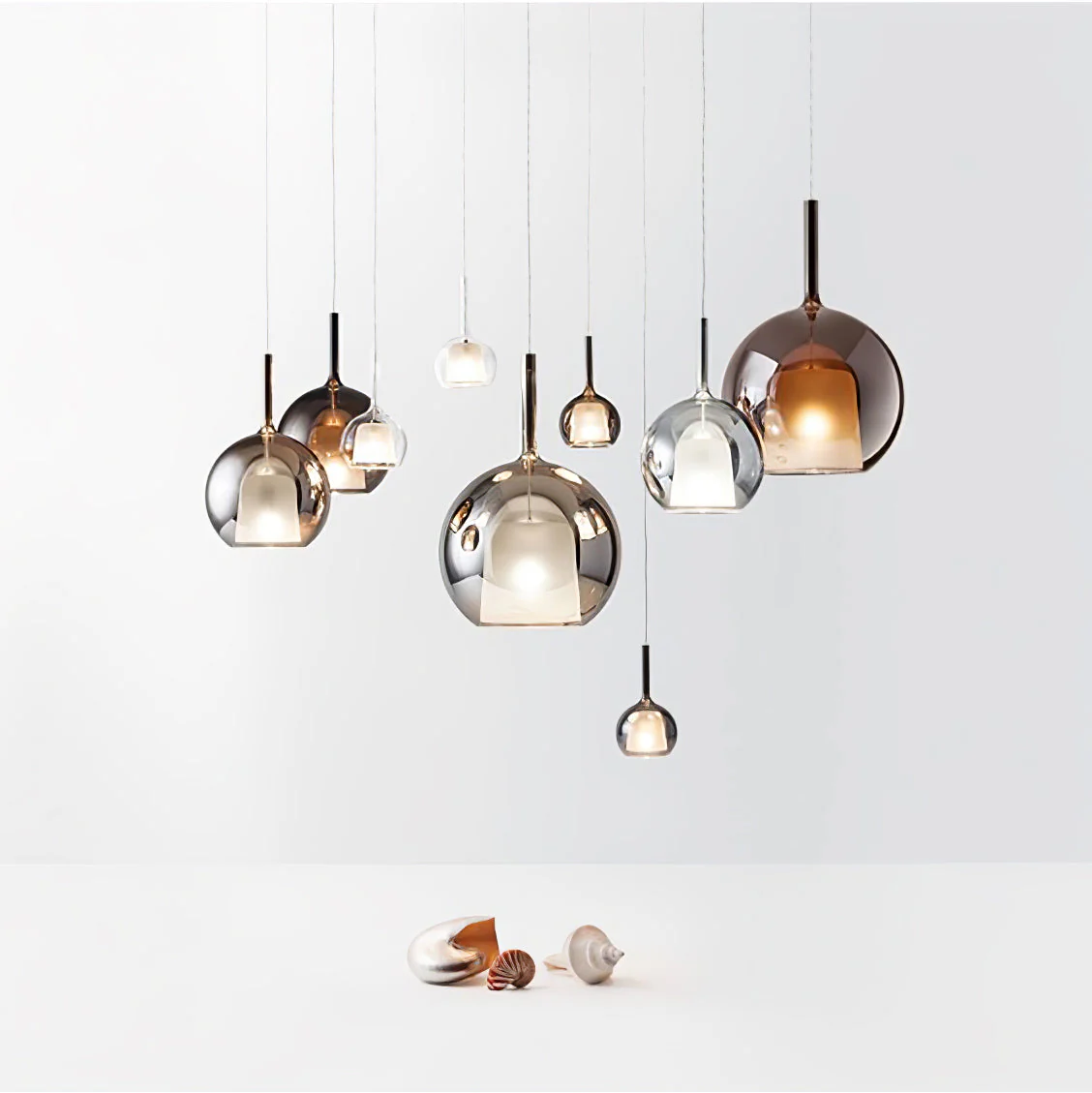 Lustra Pendant Lamp Smoked Glass Round - Image 30