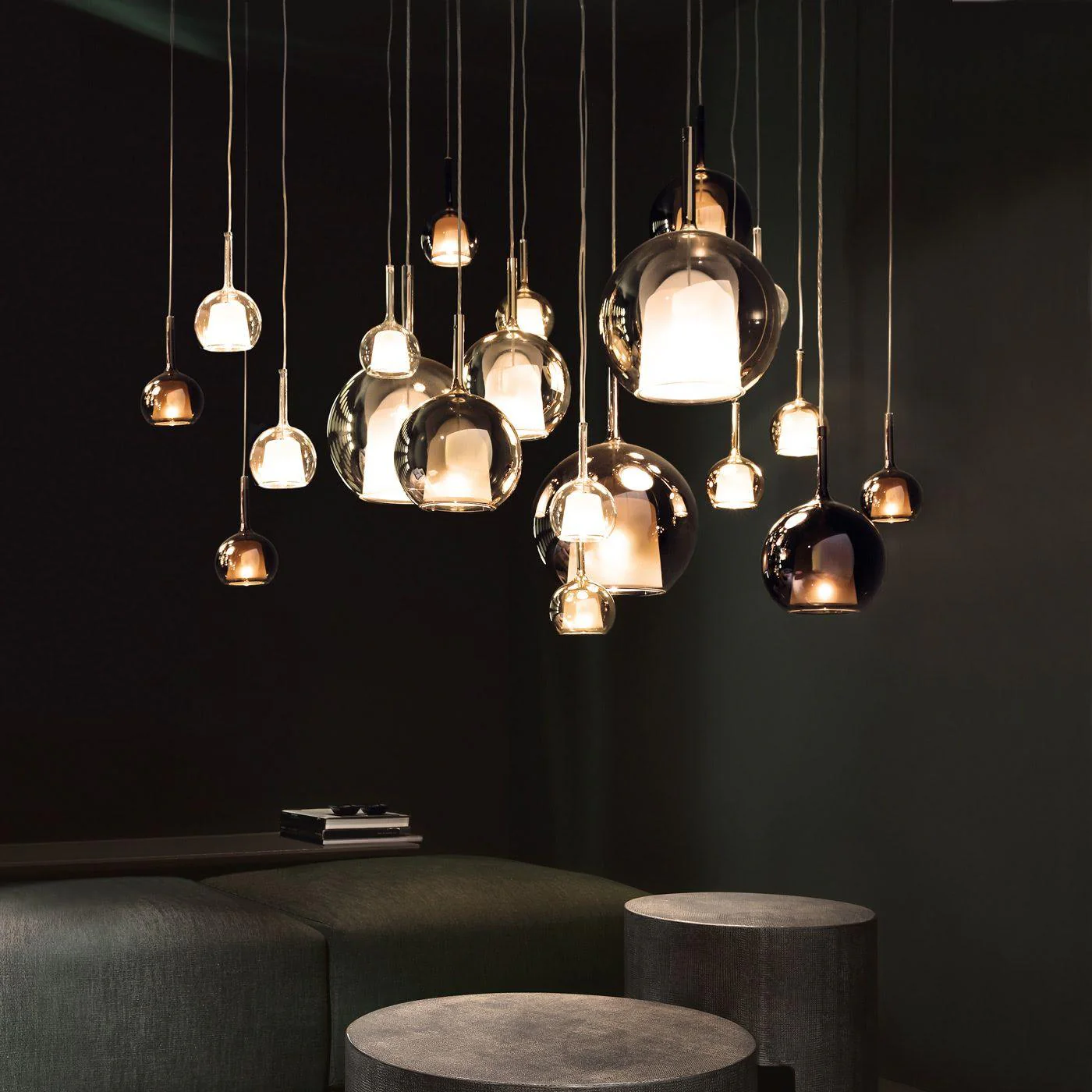 Lustra Pendant Lamp Smoked Glass Round - Image 40
