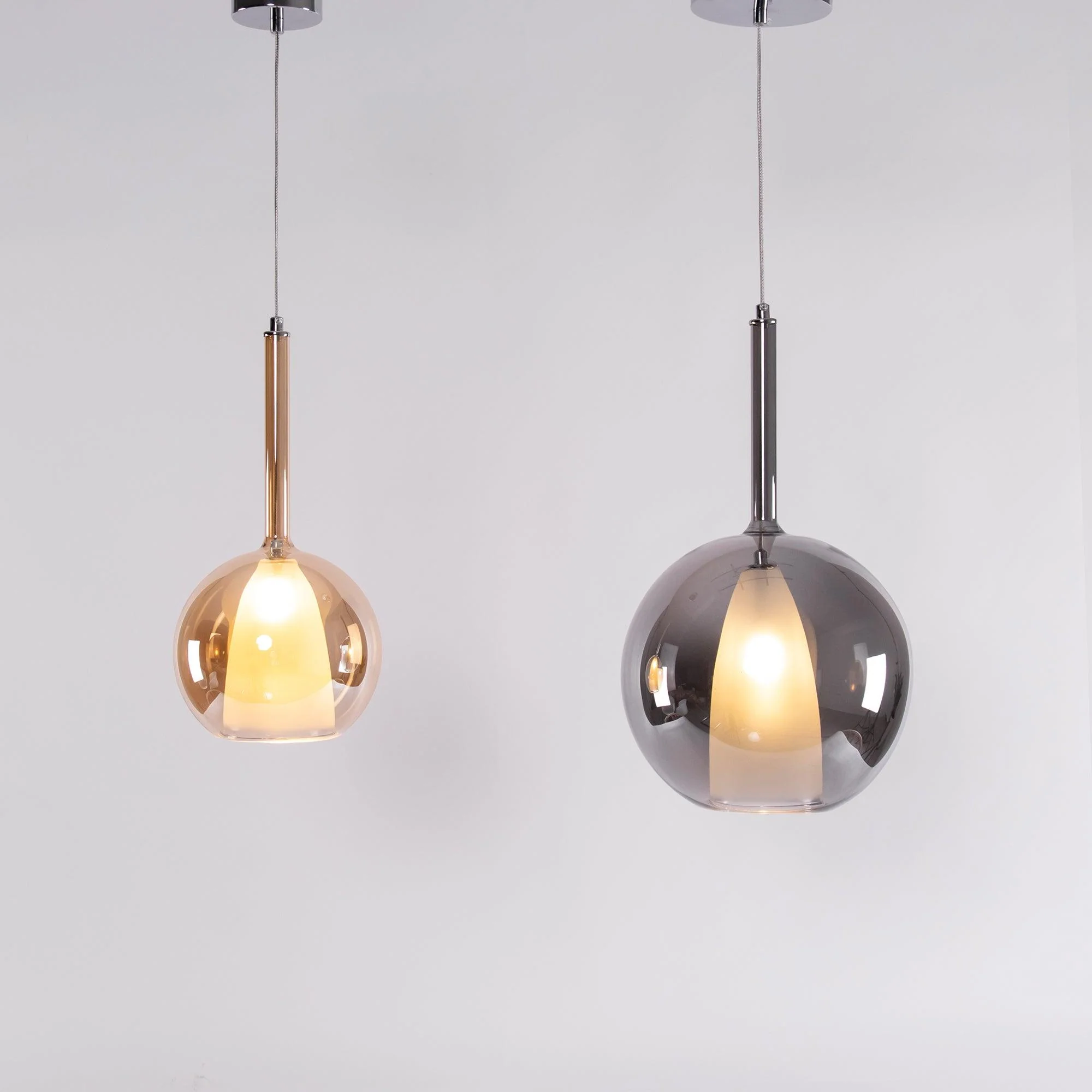 Lustra Pendant Lamp Smoked Glass Round - Image 5