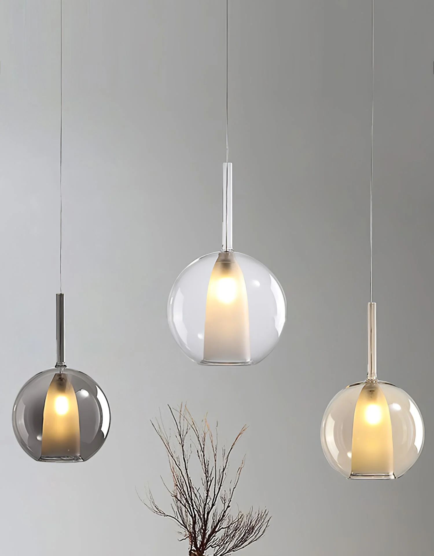 Lustra Pendant Lamp Smoked Glass Round - Image 60