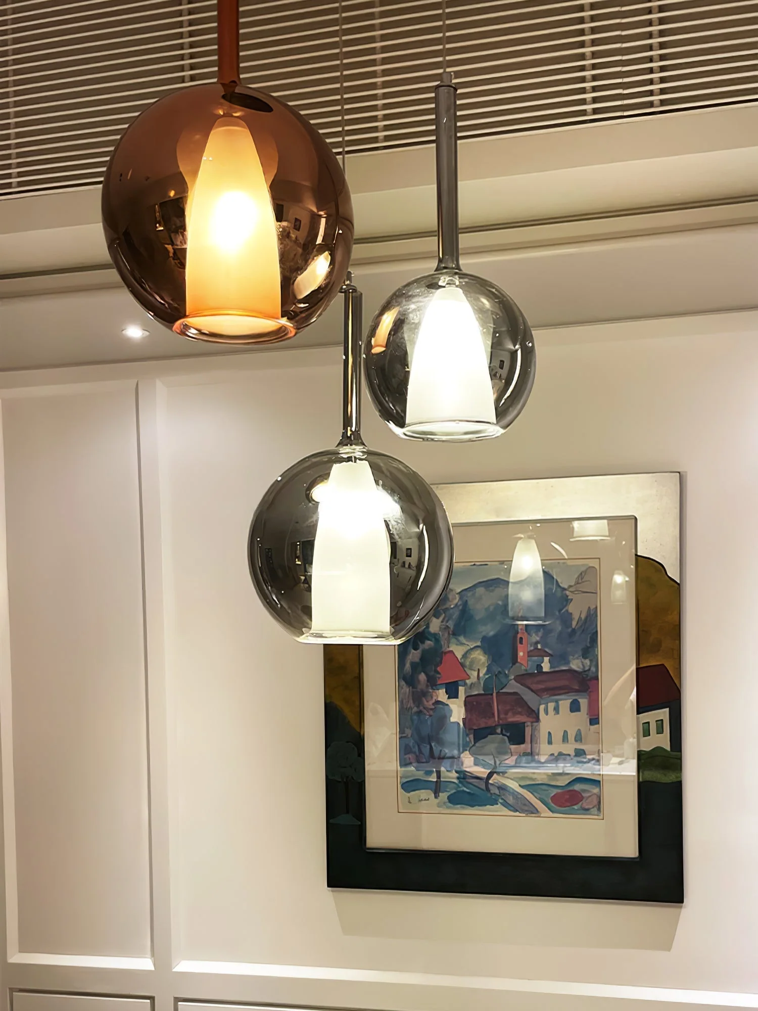 Lustra Pendant Lamp Smoked Glass Round - Image 63