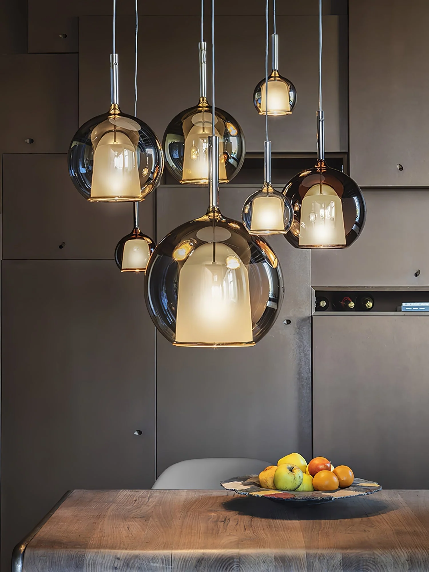Lustra Pendant Lamp Smoked Glass Round - Image 65