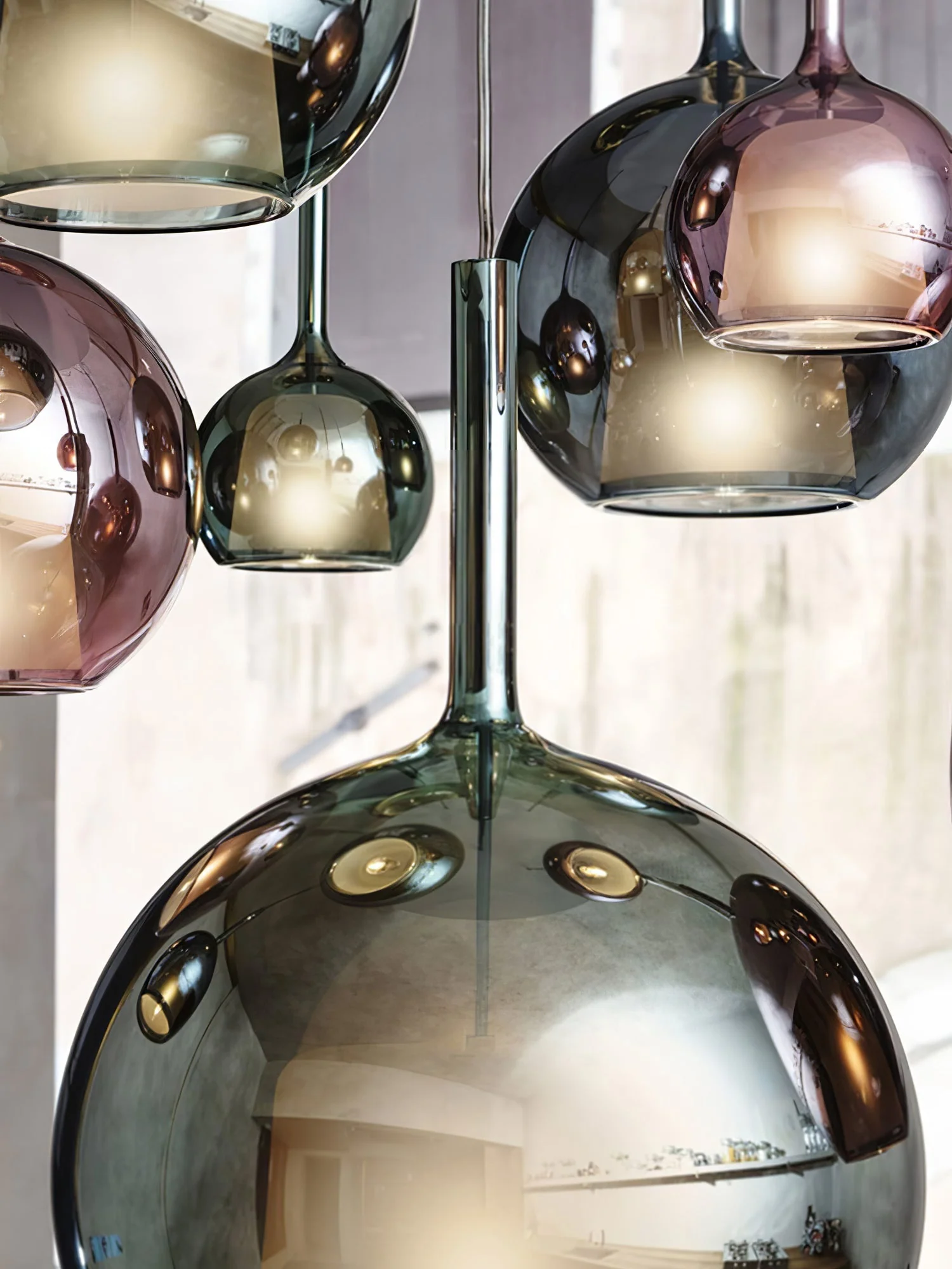 Lustra Pendant Lamp Smoked Glass Round - Image 66