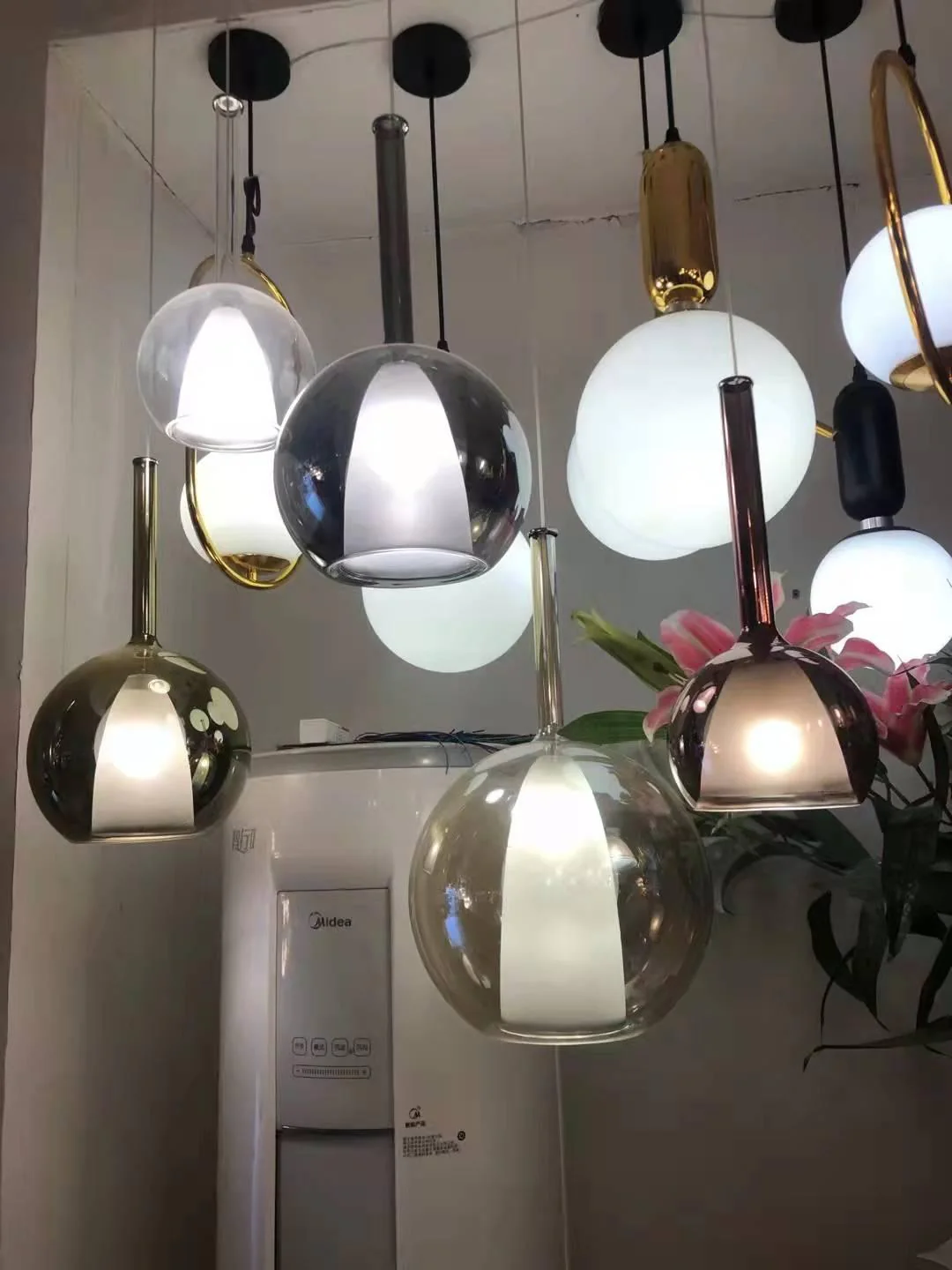 Lustra Pendant Lamp Smoked Glass Round - Image 87