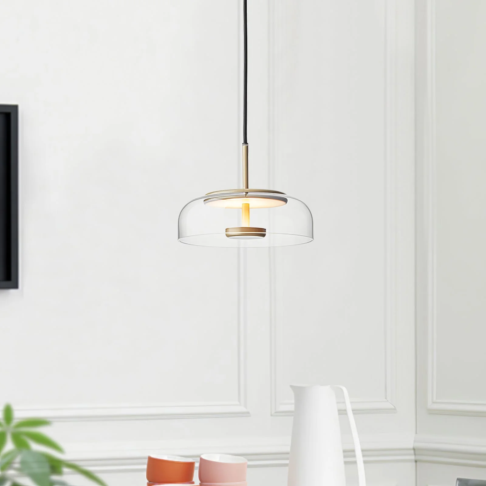 Lustra Pendant Lamp Transparent Glass Sleek - Image 17