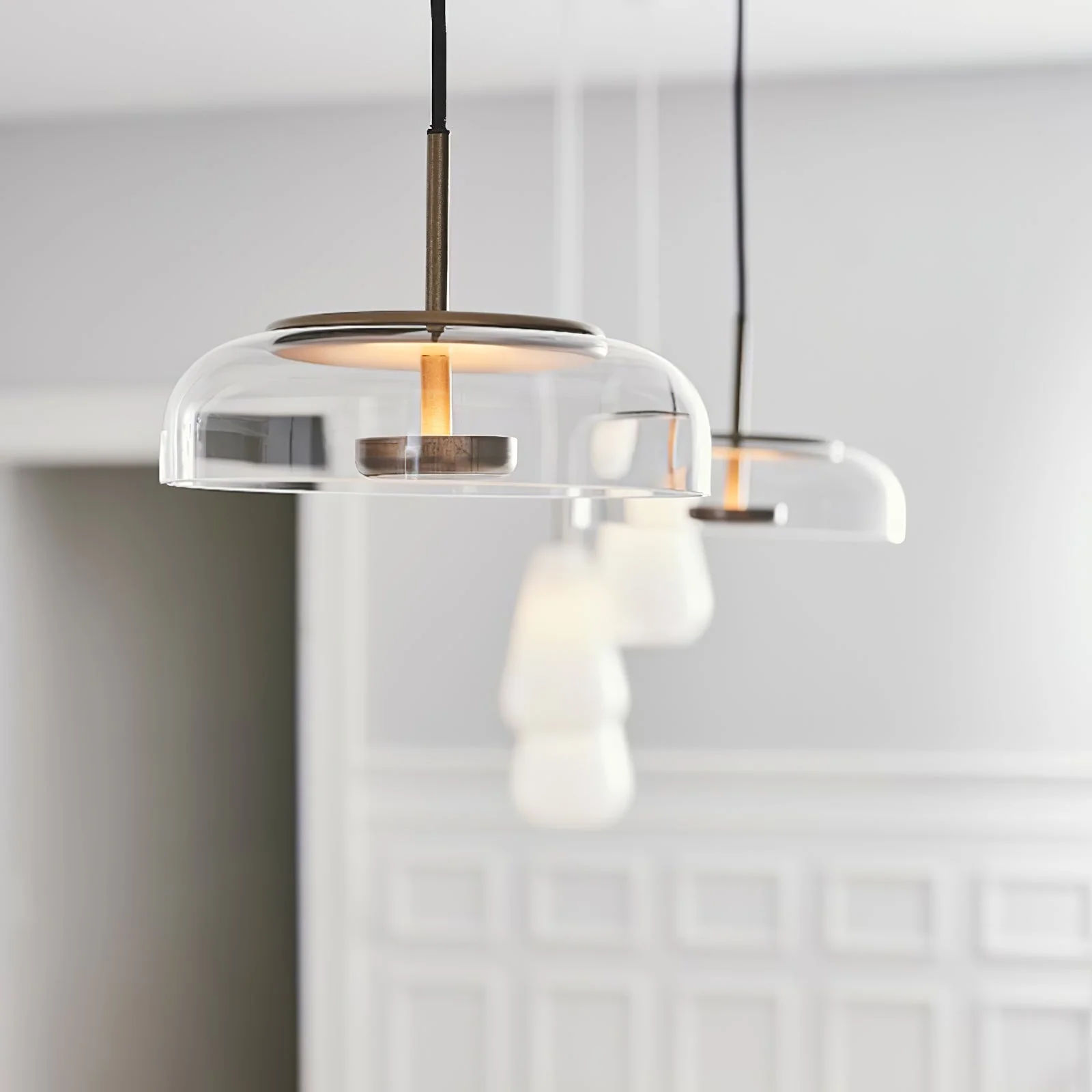 Lustra Pendant Lamp Transparent Glass Sleek - Image 4