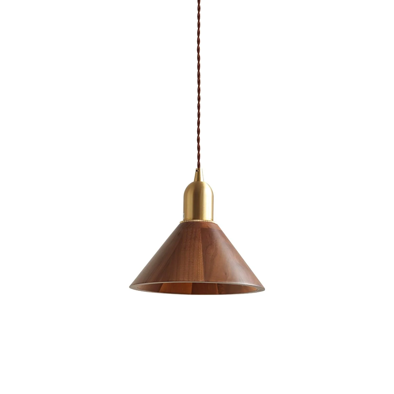 Lustra Pendant Lamp Walnut Brass Modern for Living Room - Image 2