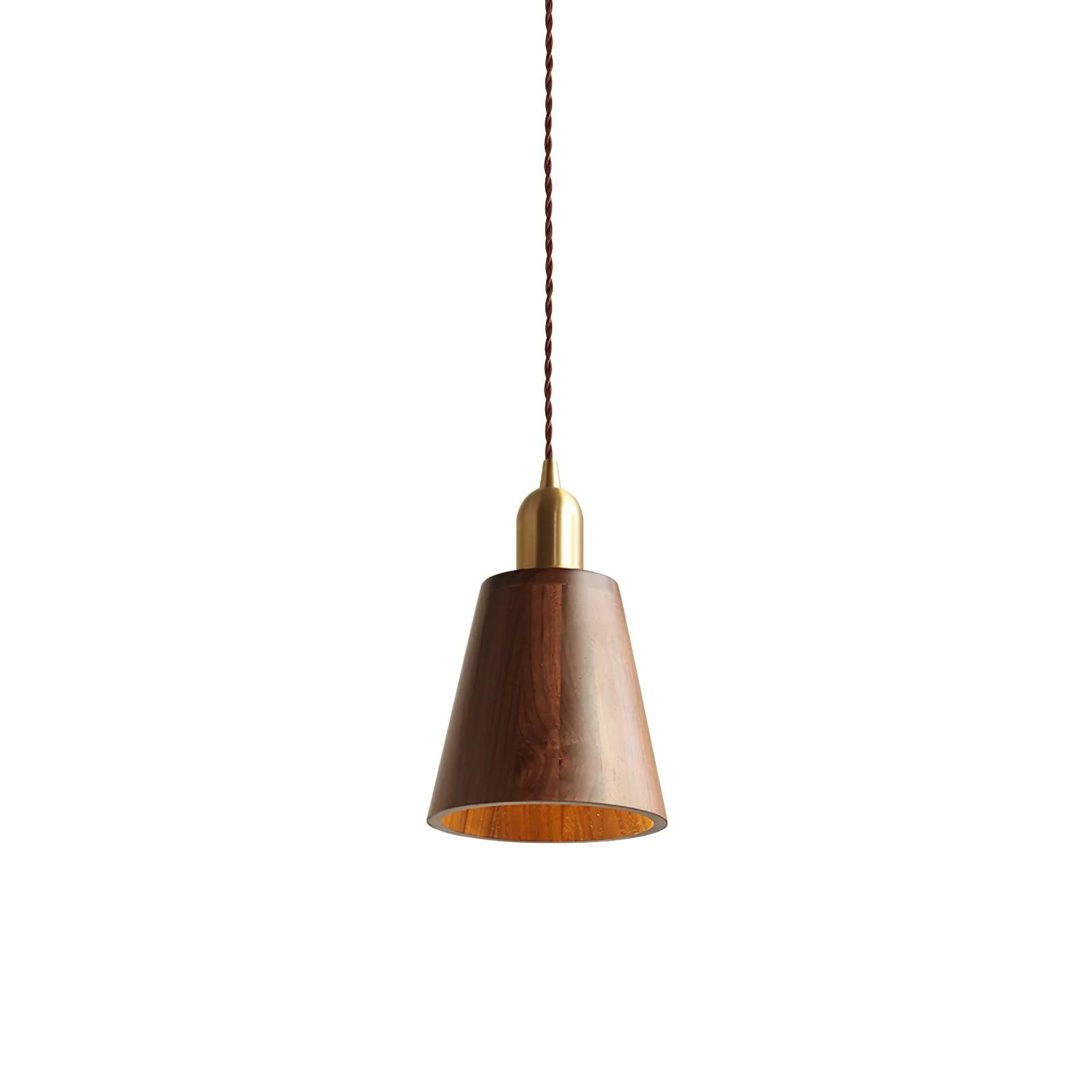 Lustra Pendant Lamp Walnut Brass Modern for Living Room - Image 22