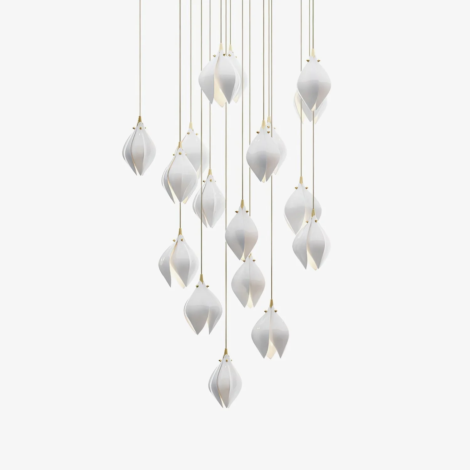 Lustra Pendant Lamp White Floral Ceramic