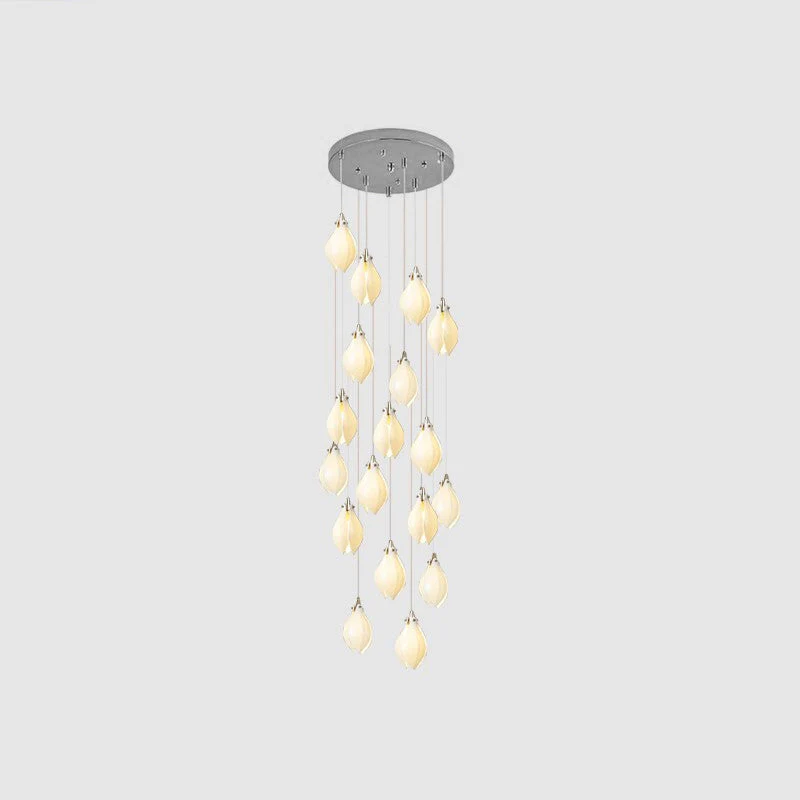 Lustra Pendant Lamp White Floral Ceramic - Image 29