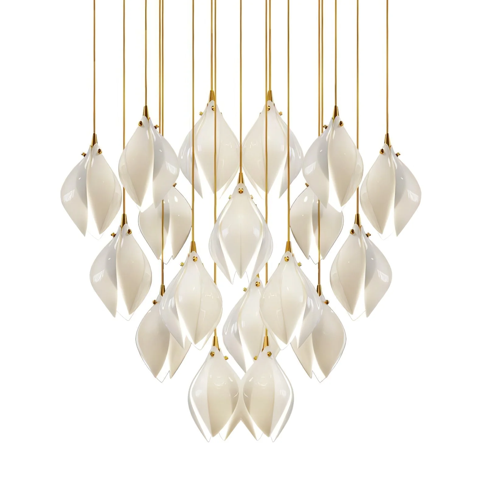 Lustra Pendant Lamp White Floral Ceramic - Image 36