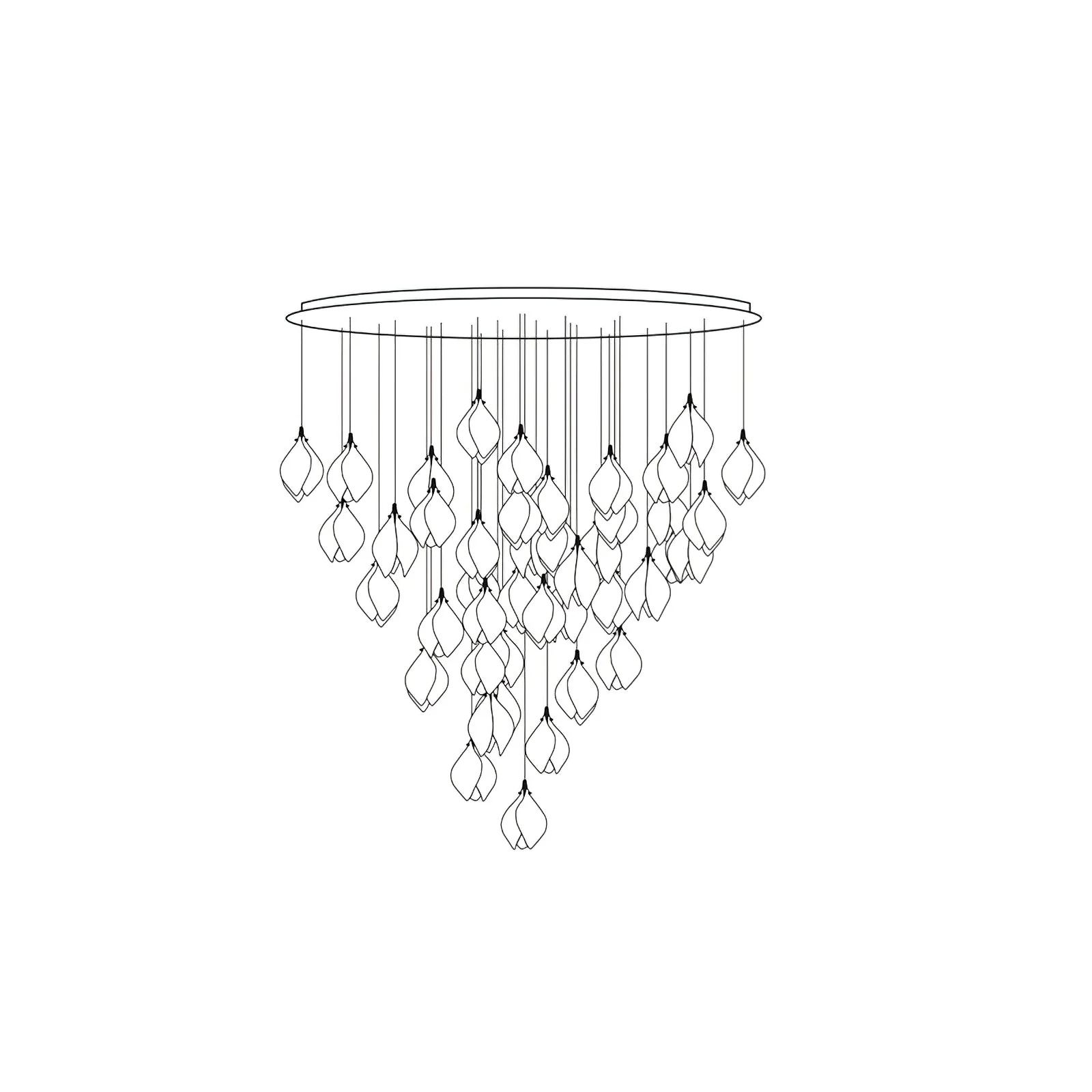 Lustra Pendant Lamp White Floral Ceramic - Image 37