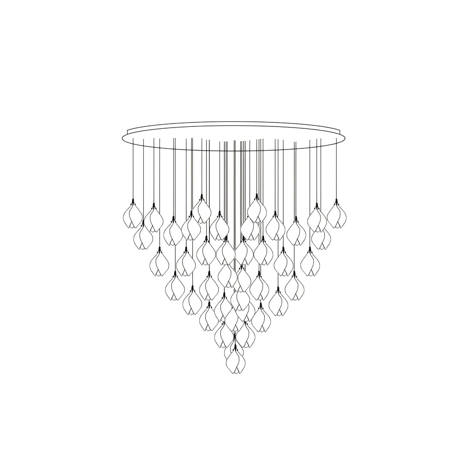 Lustra Pendant Lamp White Floral Ceramic - Image 38