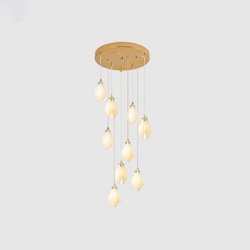 Lustra Pendant Lamp White Floral Ceramic - Image 43