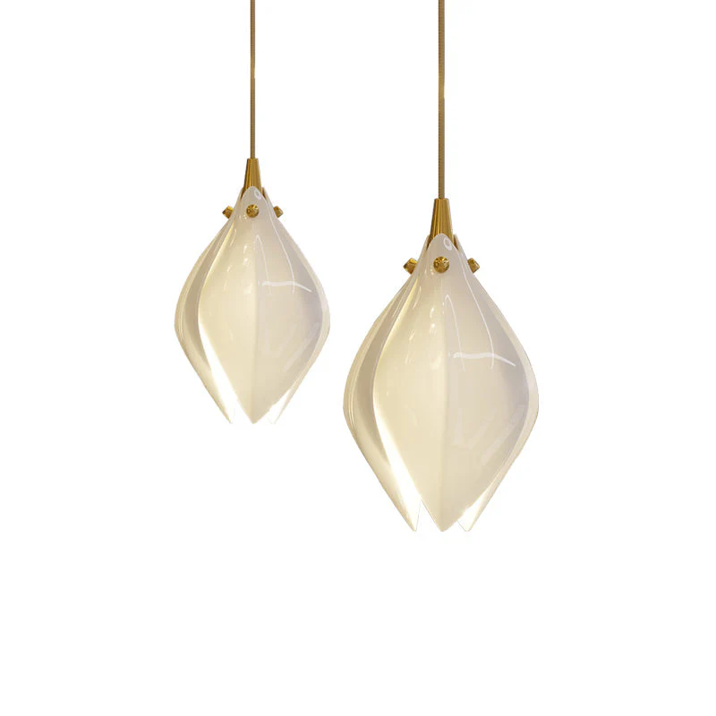 Lustra Pendant Lamp White Floral Ceramic - Image 60