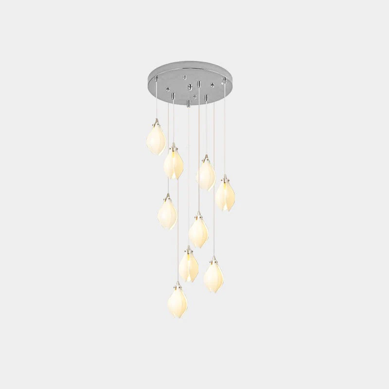 Lustra Pendant Lamp White Floral Ceramic - Image 69