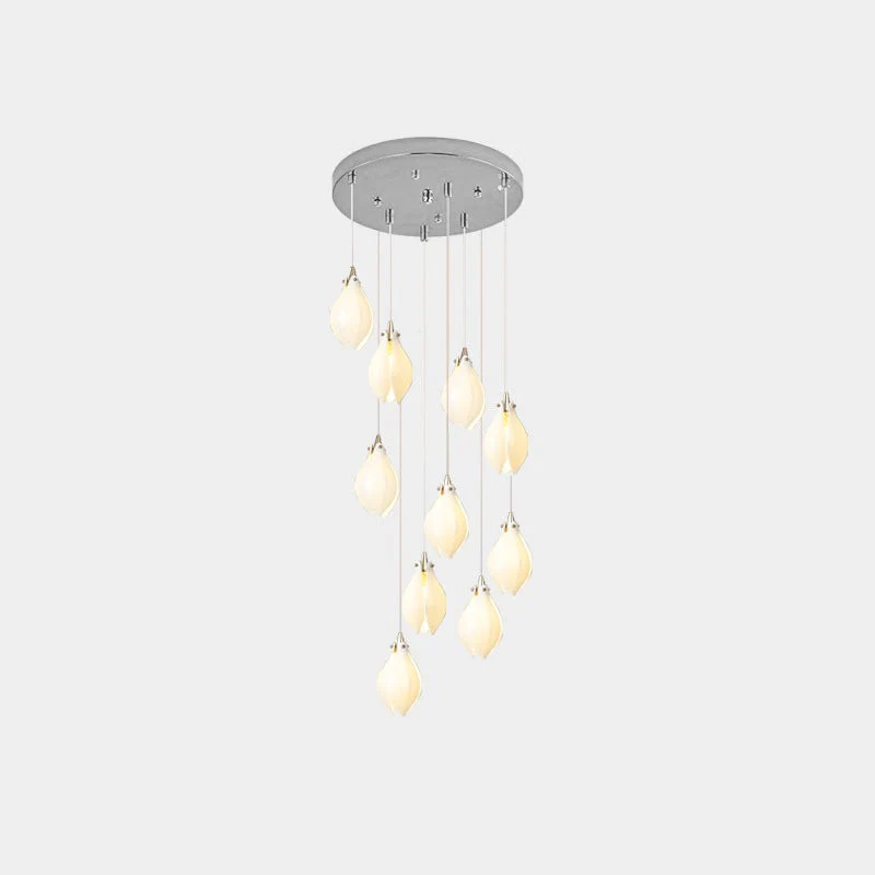 Lustra Pendant Lamp White Floral Ceramic - Image 71