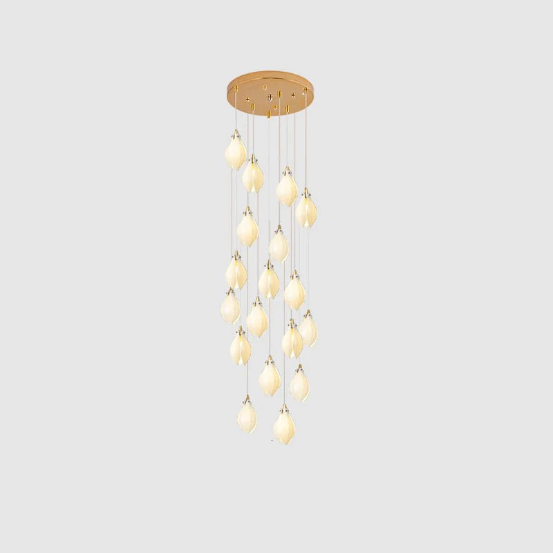Lustra Pendant Lamp White Floral Ceramic - Image 73