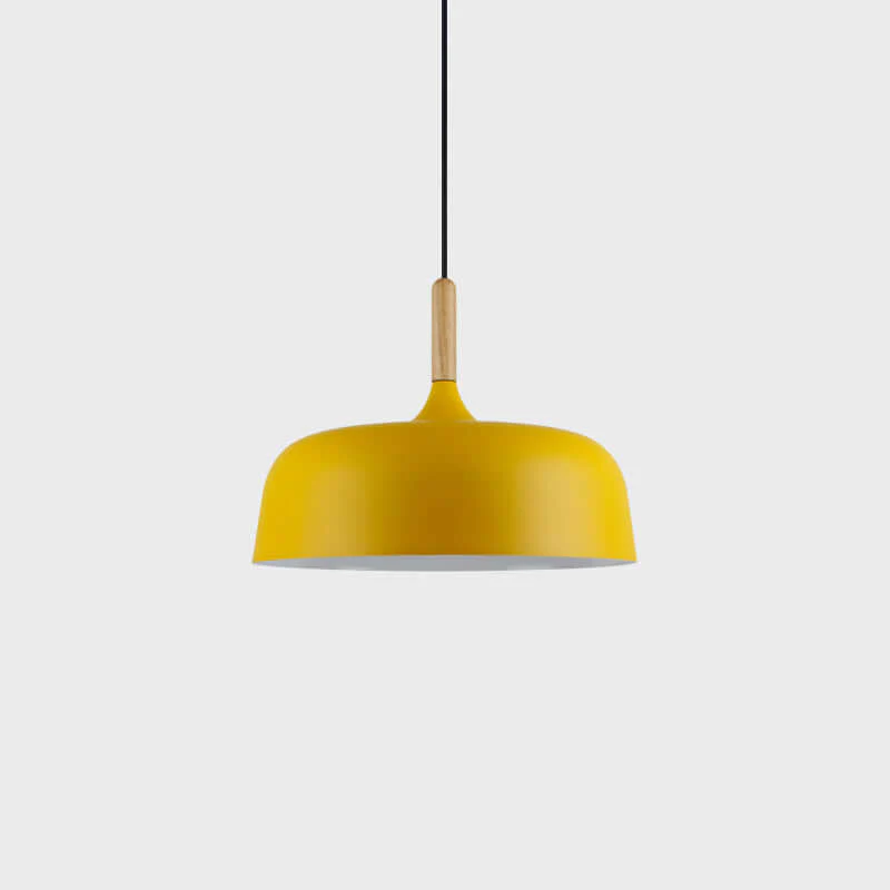 Lustra Pendant Lamp White Shade Wood - Image 101