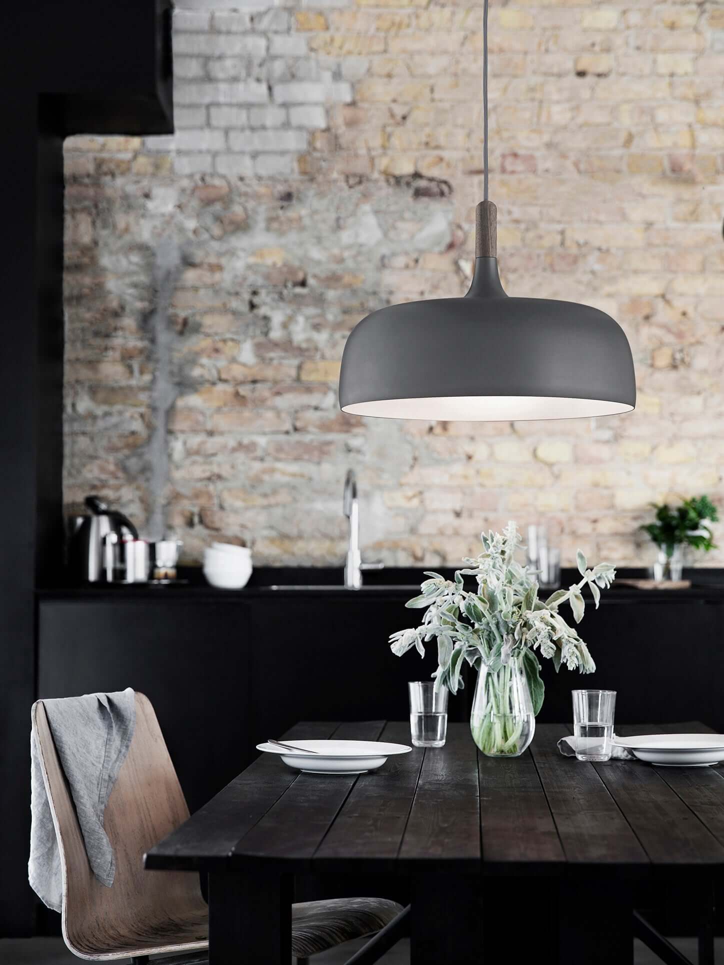 Lustra Pendant Lamp White Shade Wood - Image 114