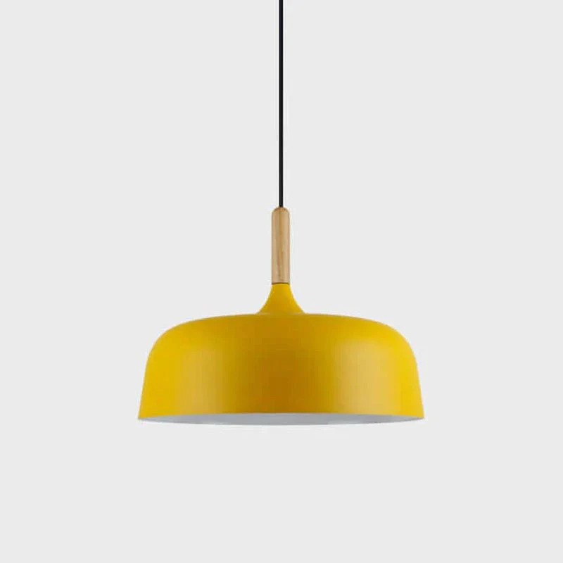 Lustra Pendant Lamp White Shade Wood - Image 21
