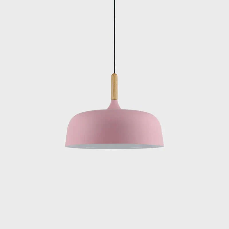 Lustra Pendant Lamp White Shade Wood - Image 22