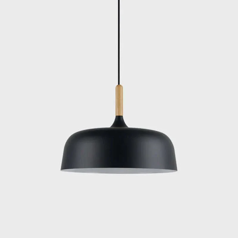 Lustra Pendant Lamp White Shade Wood - Image 27