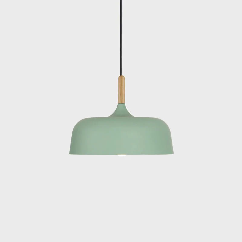 Lustra Pendant Lamp White Shade Wood - Image 40