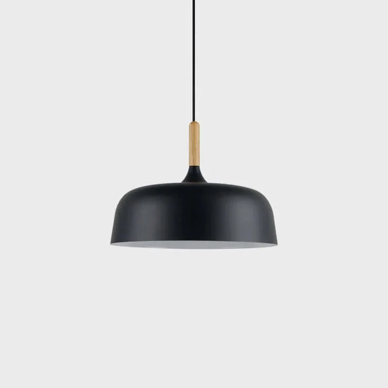 Lustra Pendant Lamp White Shade Wood - Image 44