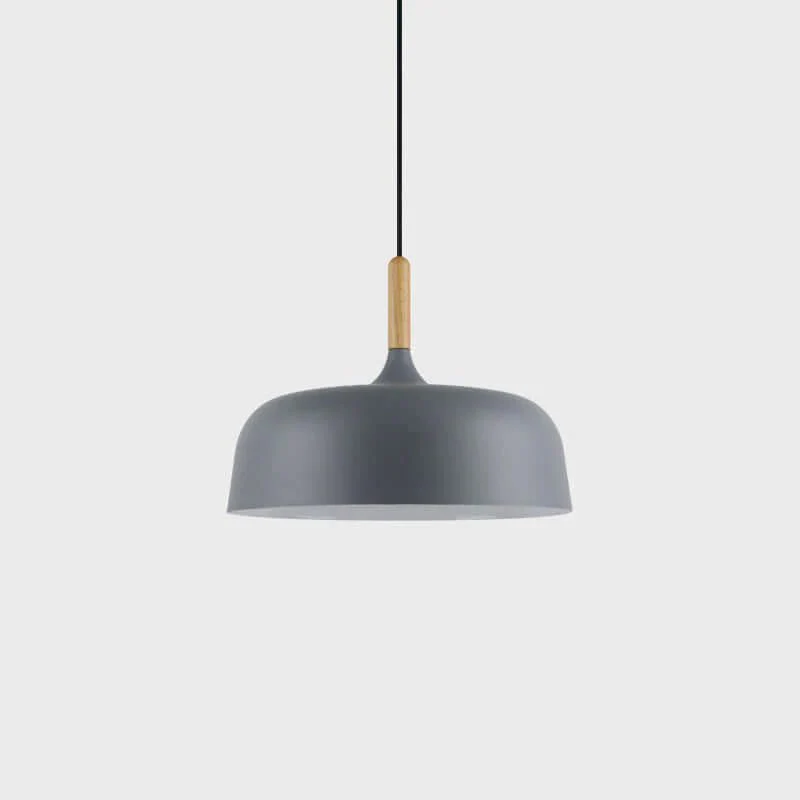 Lustra Pendant Lamp White Shade Wood - Image 46